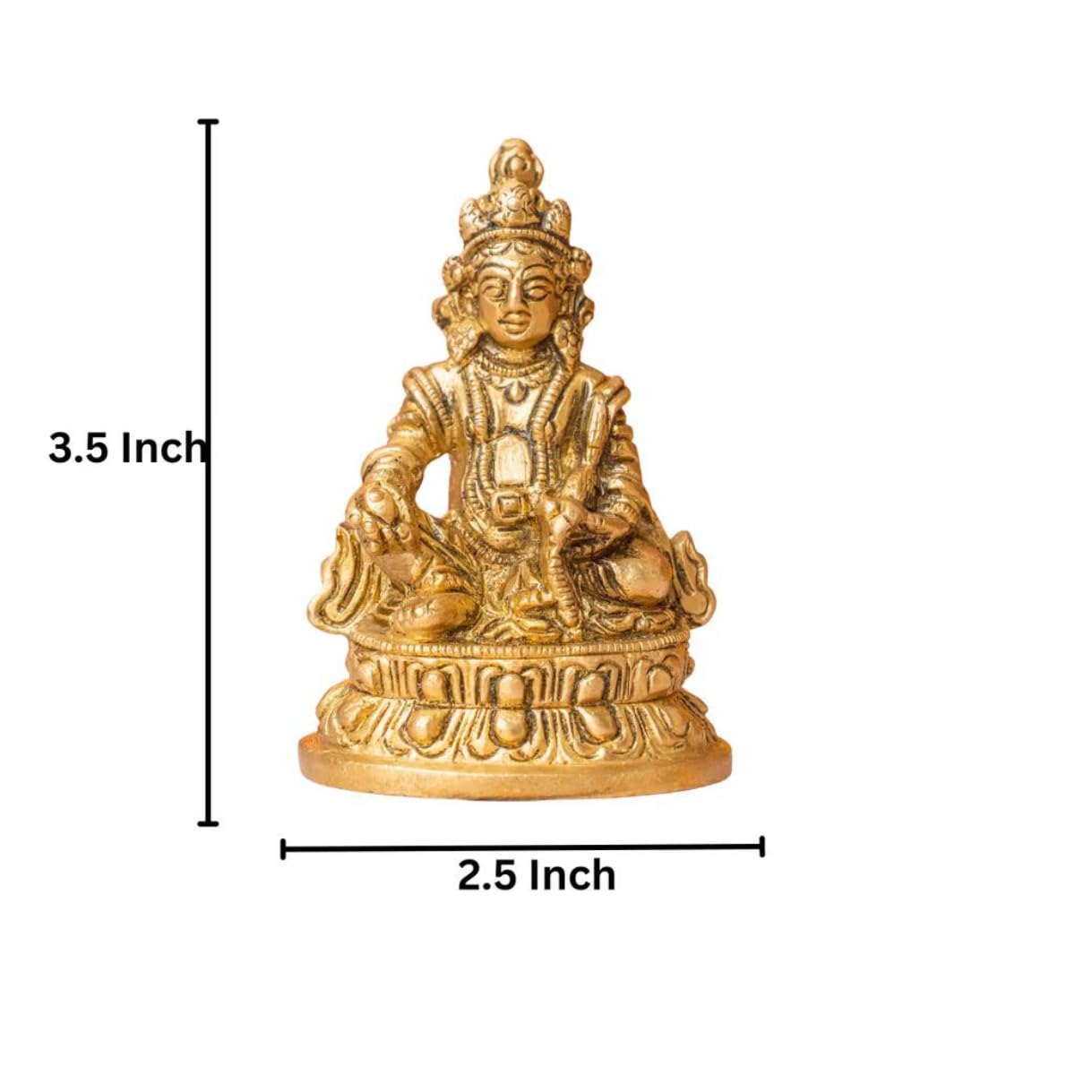 The Advitya Brass Kuber Statue for Vastu|Brass Kuber Idol|Kuber Murti|Kubera Statue for Wealth Prosperity, Pooja, Temple, Home, Office, Business, Good Luck Gift (Model 5), Religious