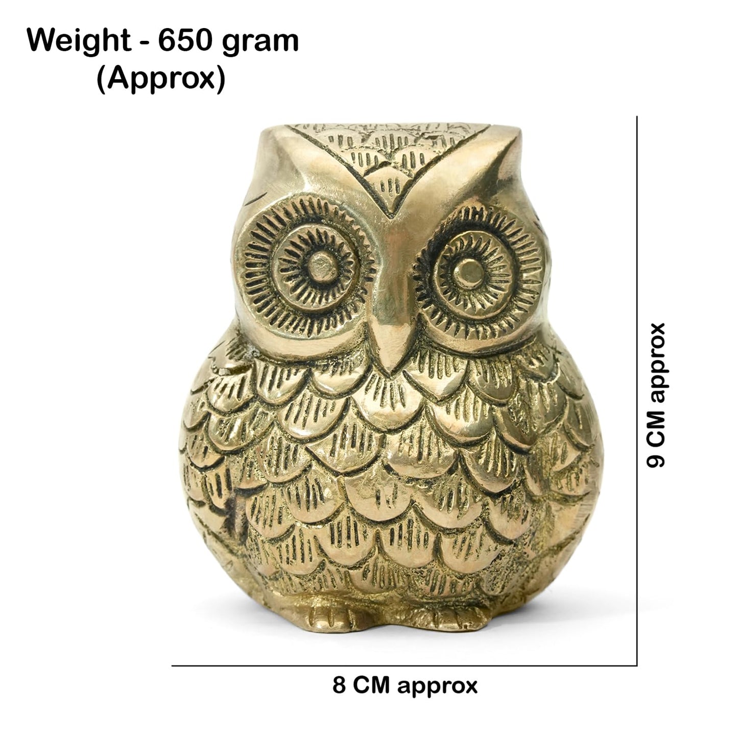 Brass Vaastu Owl | Size - 3.5 Inch (Approx) | Weight - 650 G (Approx) | Home Decor | Feng Shui | Vastu Shastra Remedies | Owl Statue for Good Luck
