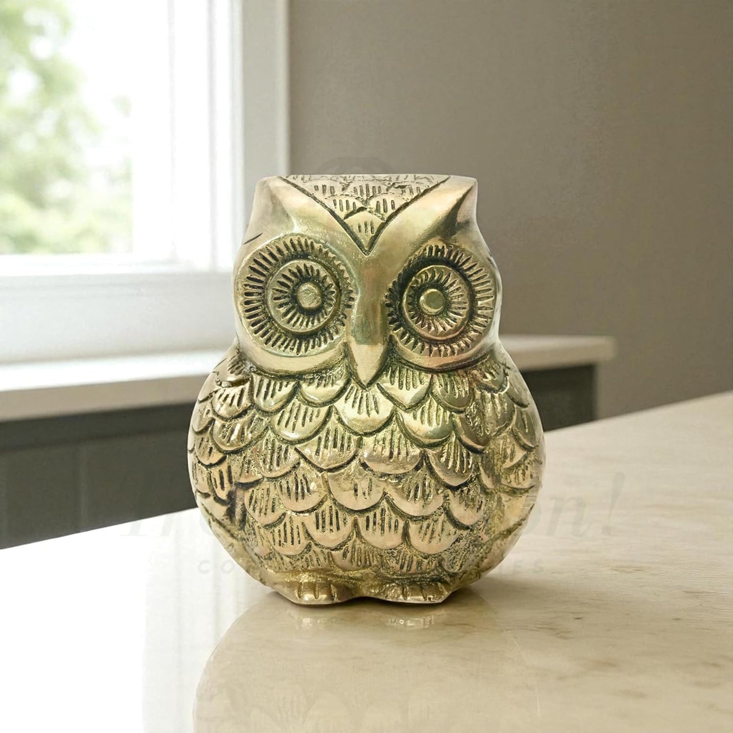Brass Vaastu Owl | Size - 3.5 Inch (Approx) | Weight - 650 G (Approx) | Home Decor | Feng Shui | Vastu Shastra Remedies | Owl Statue for Good Luck